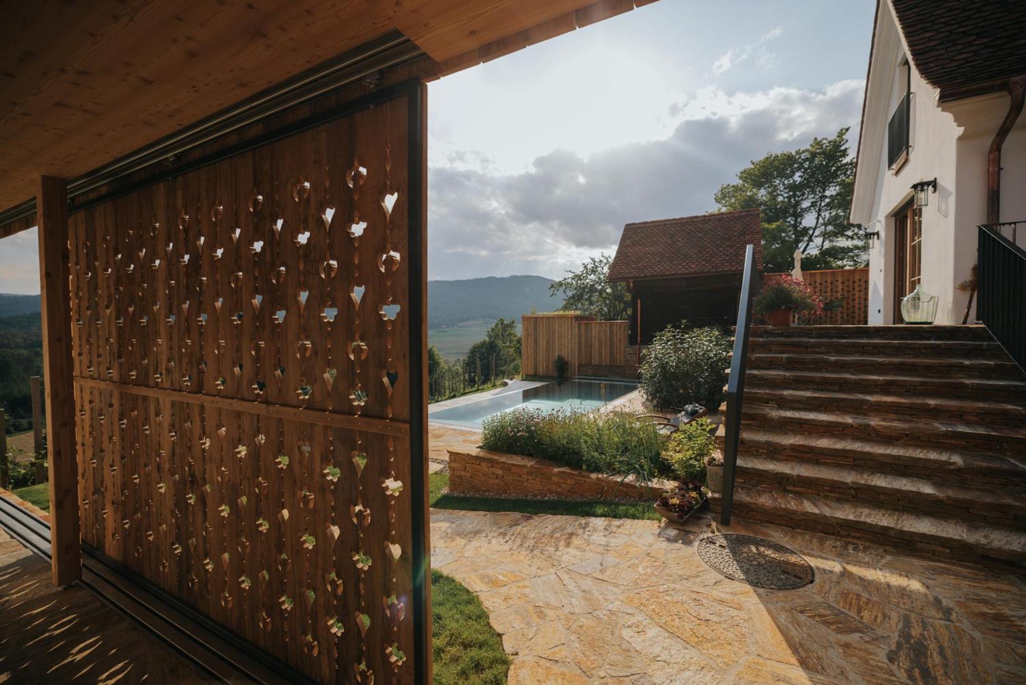 Am Wildbachberg - Luxus Ferienhaeuser Mit Infinitypool, Privatsauna Und Weinkeller 德意志兰茨贝格 外观 照片