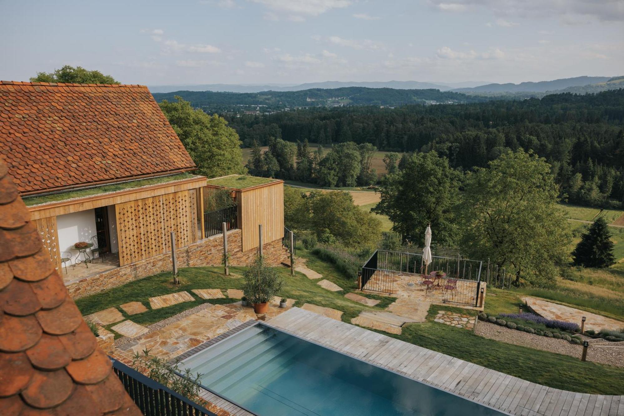 Am Wildbachberg - Luxus Ferienhaeuser Mit Infinitypool, Privatsauna Und Weinkeller 德意志兰茨贝格 外观 照片